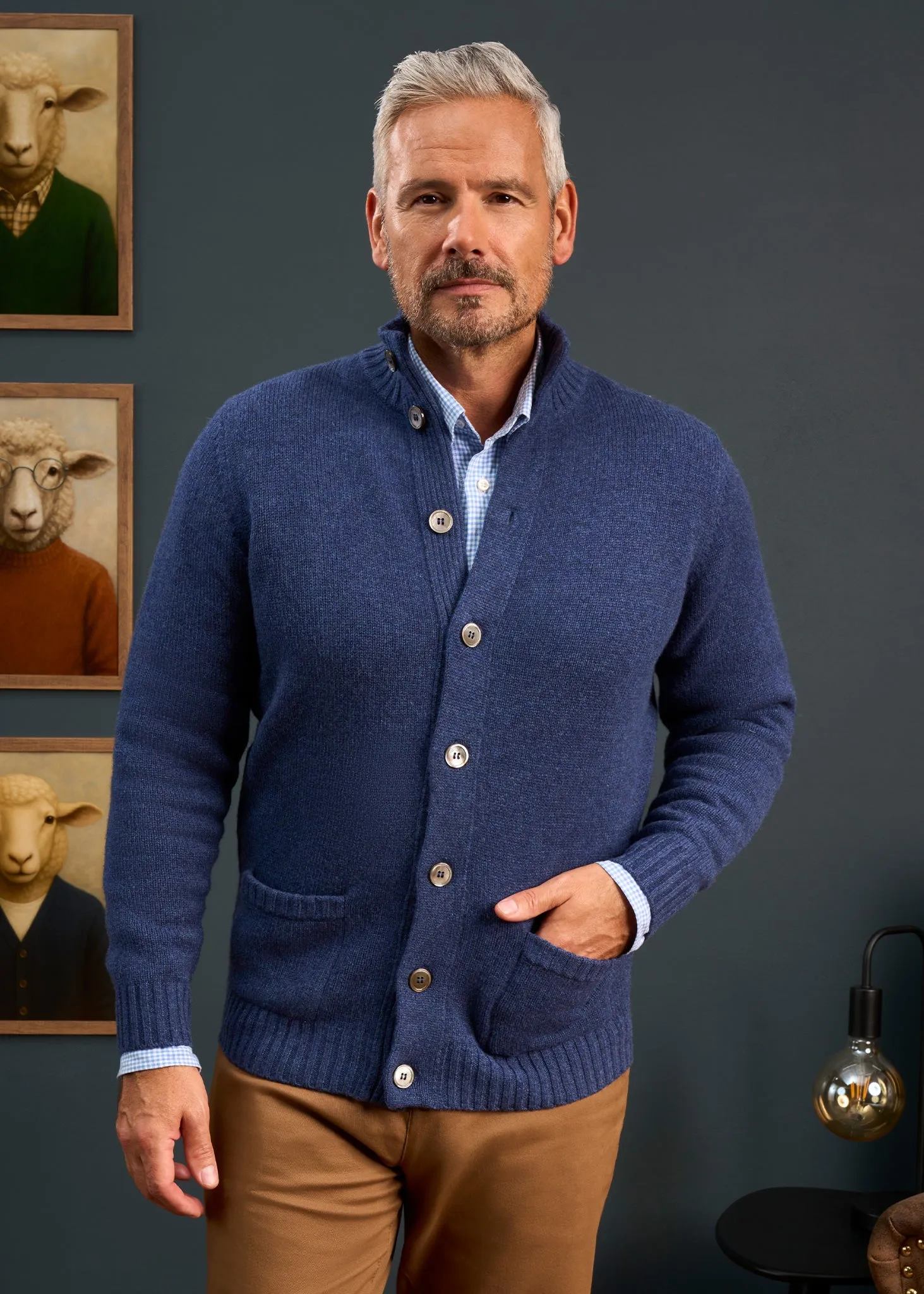 Landford Men's Lambswool Buttoned Jumper In Rhapsody - Regular Fit sold by Alan Paine product image thumbnail 3