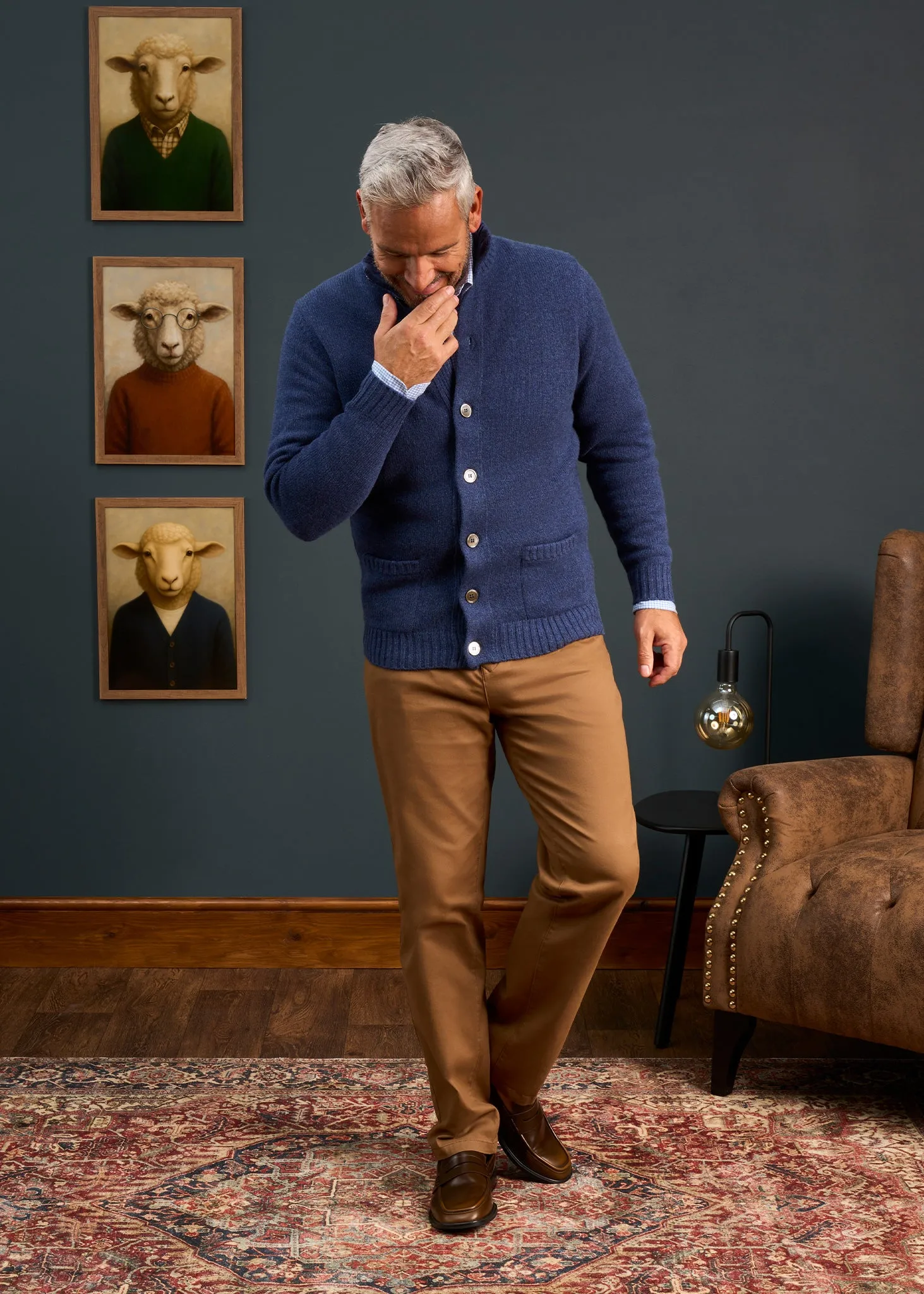 Landford Men's Lambswool Buttoned Jumper In Rhapsody - Regular Fit sold by Alan Paine product image thumbnail 4
