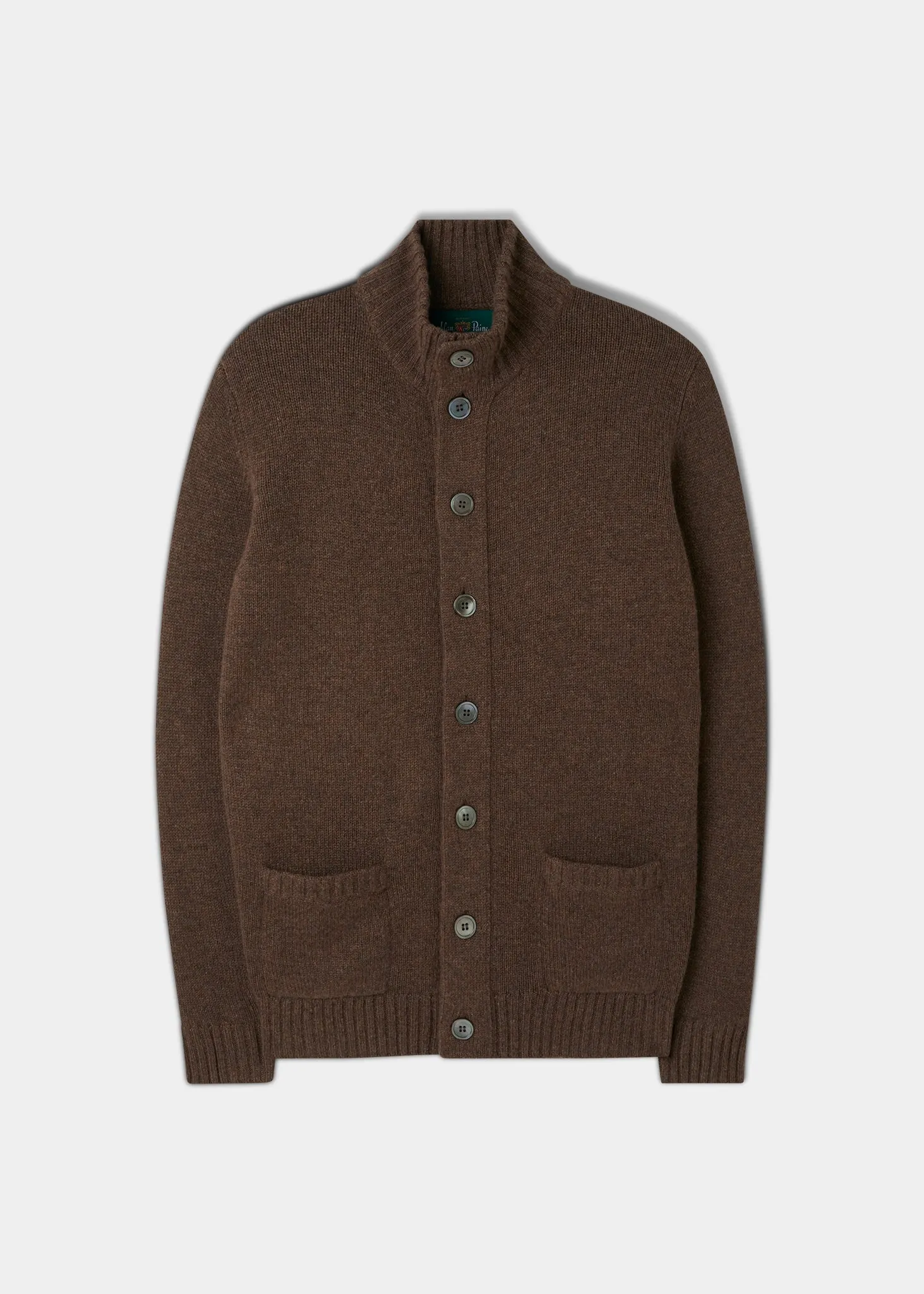 Landford Men's Lambswool Buttoned Jumper In Tobacco - Regular Fit sold by Alan Paine