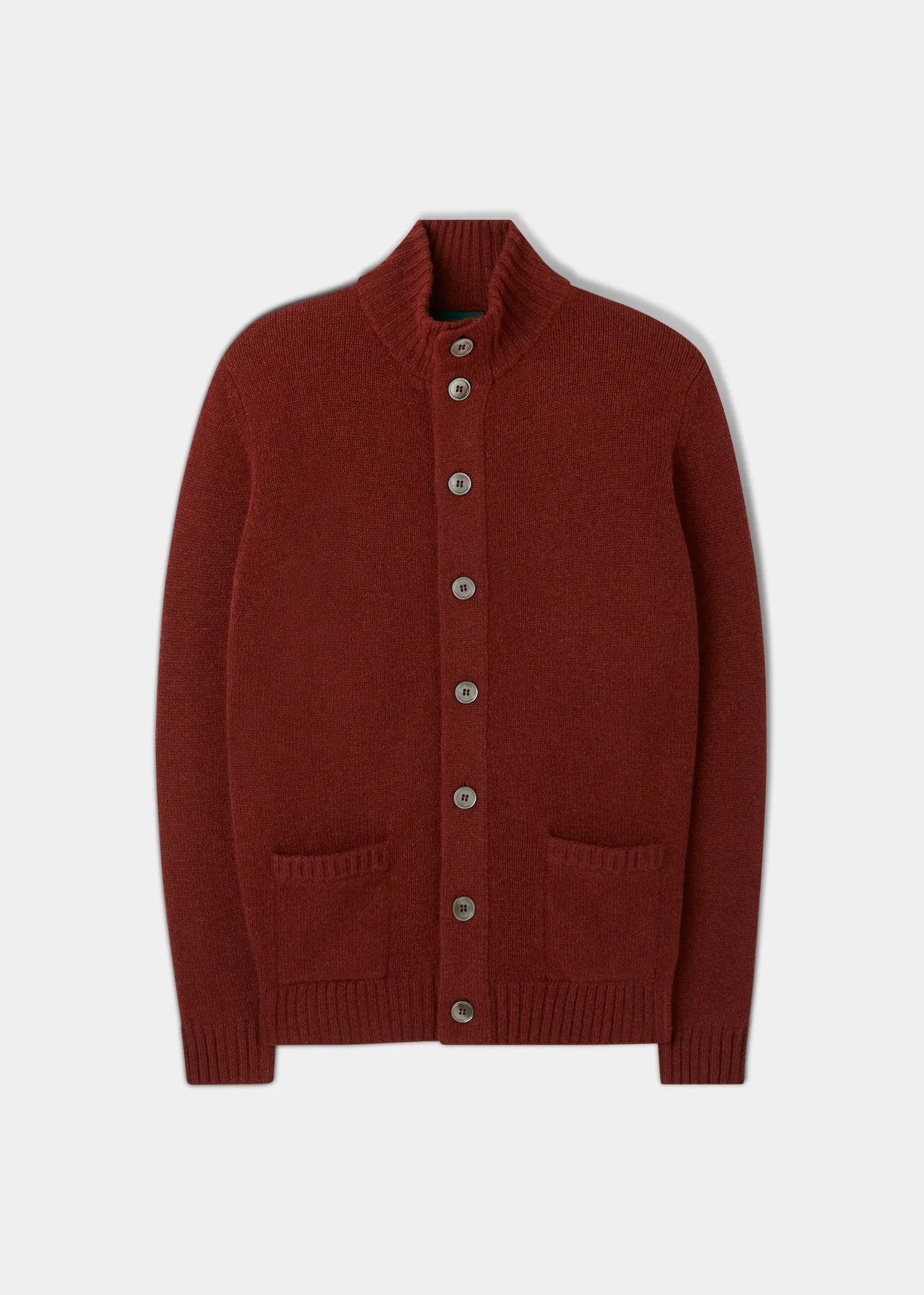 Landford Men's Lambswool Buttoned Jumper In Sienna - Regular Fit sold by Alan Paine