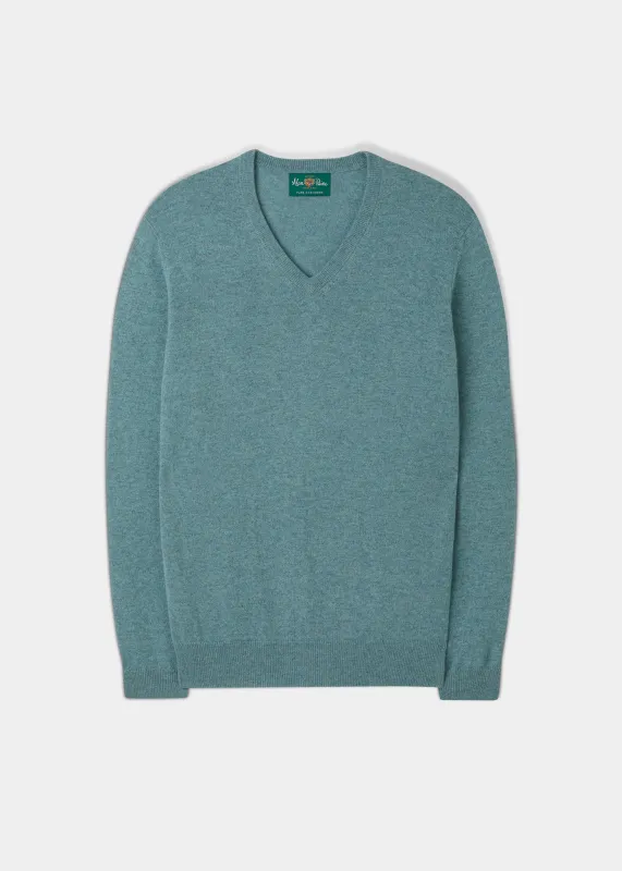Haddington Cashmere Jumper in Caspian - Regular Fit sold by Alan Paine