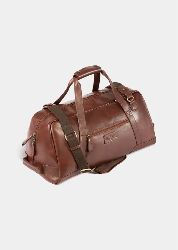 Leather Travel Bag In Oak made by Alan Paine
