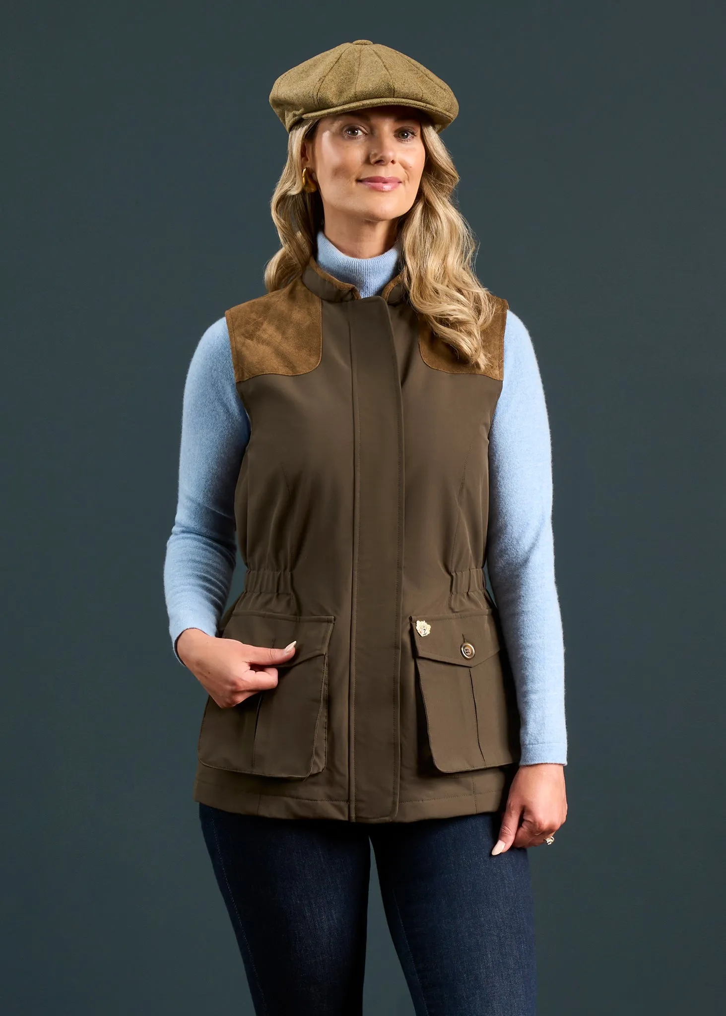 Lockwood Ladies Shooting Waistcoat In Olive sold by Alan Paine product image thumbnail 3