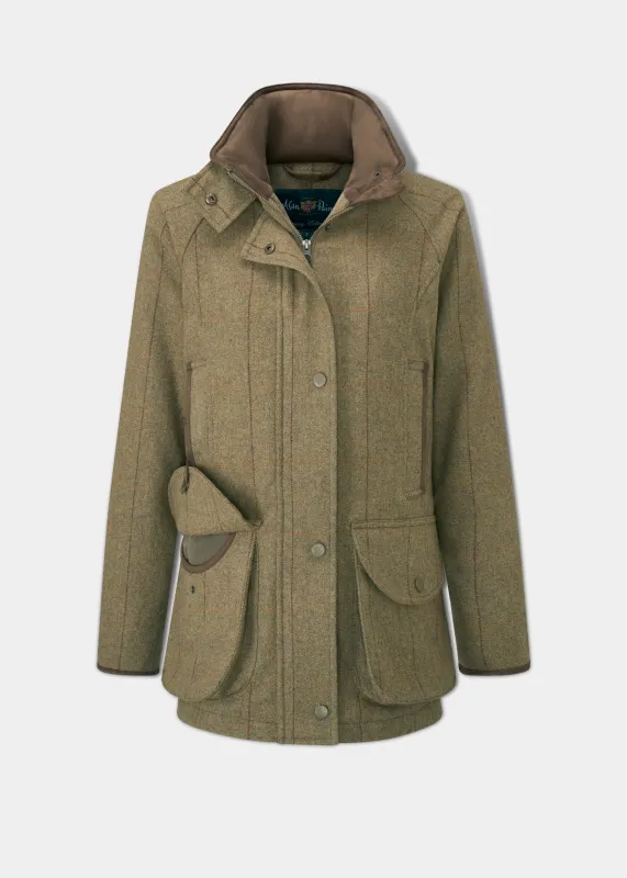 Combrook Ladies Tweed Shooting Coat In Grove - Shooting Fit sold by Alan Paine