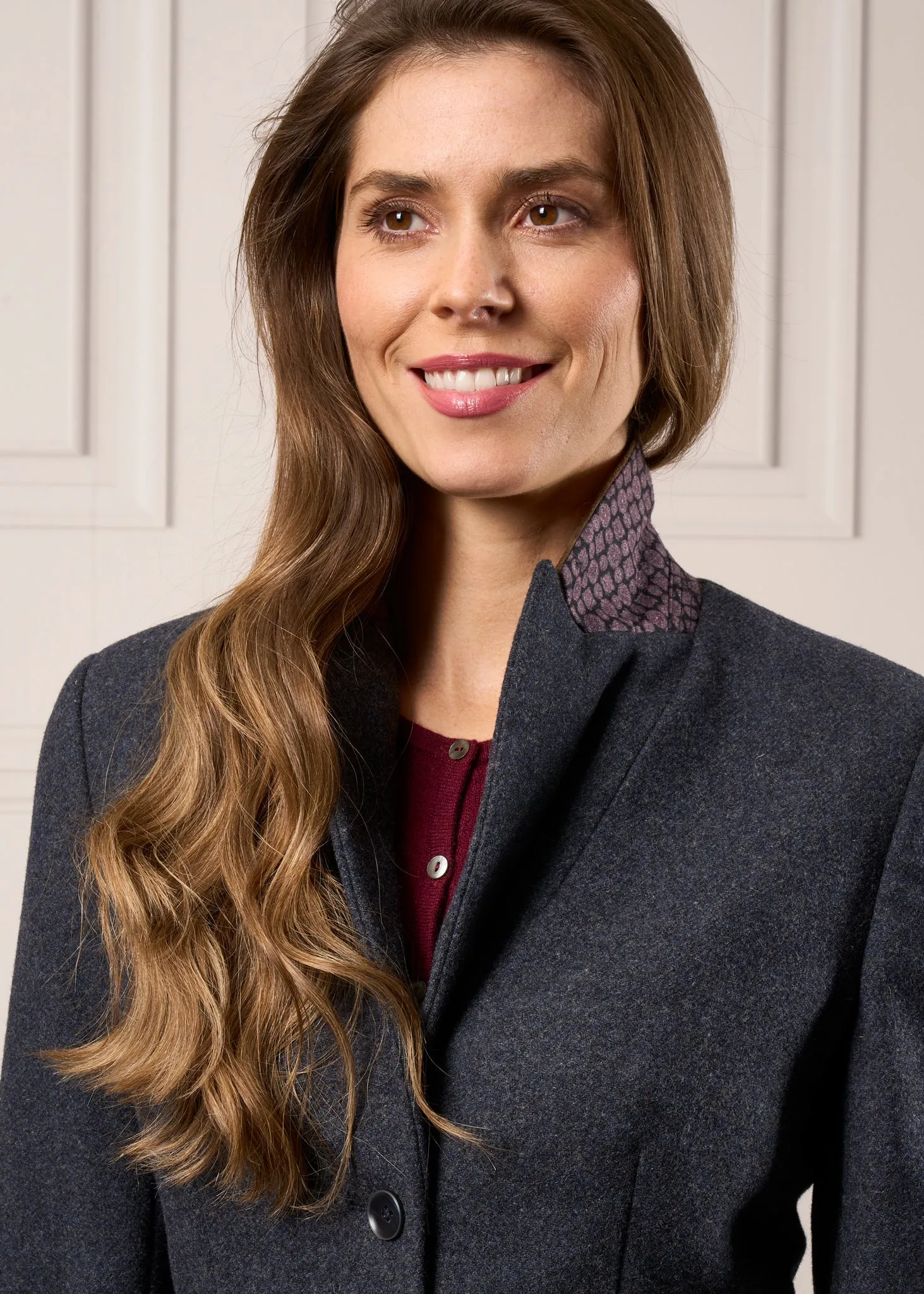 Surrey Ladies Tweed Blazer In Blue - Regular Fit sold by Alan Paine product image thumbnail 3