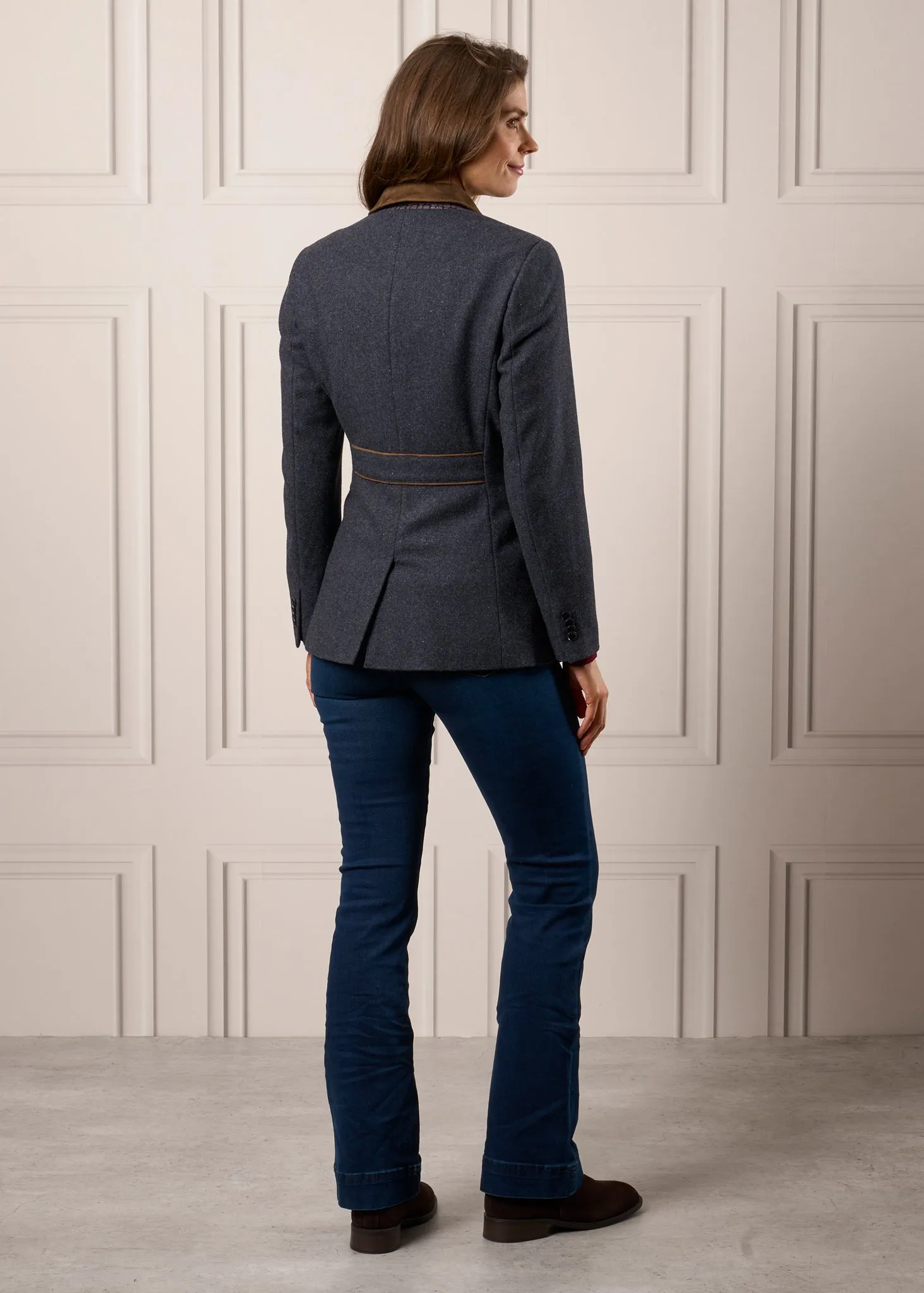Surrey Ladies Tweed Blazer In Blue - Regular Fit sold by Alan Paine product image thumbnail 5