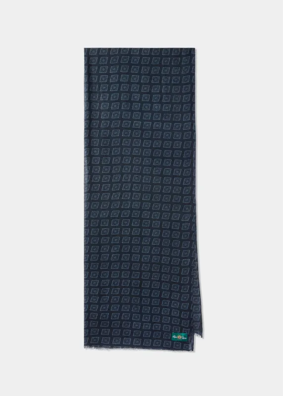 Dale Squares Scarf In Charcoal sold by Alan Paine