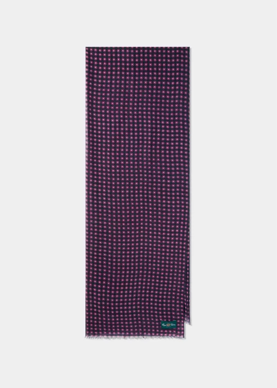 Farnley Small Circle Scarf In Pink sold by Alan Paine