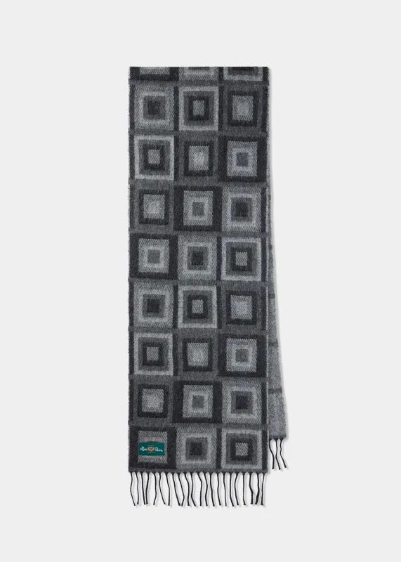 Clayworth Triple Square Scarf In Grey sold by Alan Paine