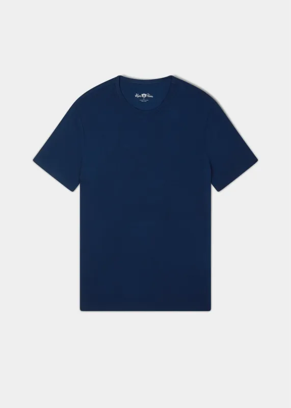 Ashton Bamboo Tee In Navy sold by Alan Paine