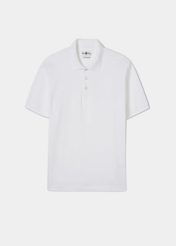 Fritton Pique Polo Shirt In White sold by Alan Paine
