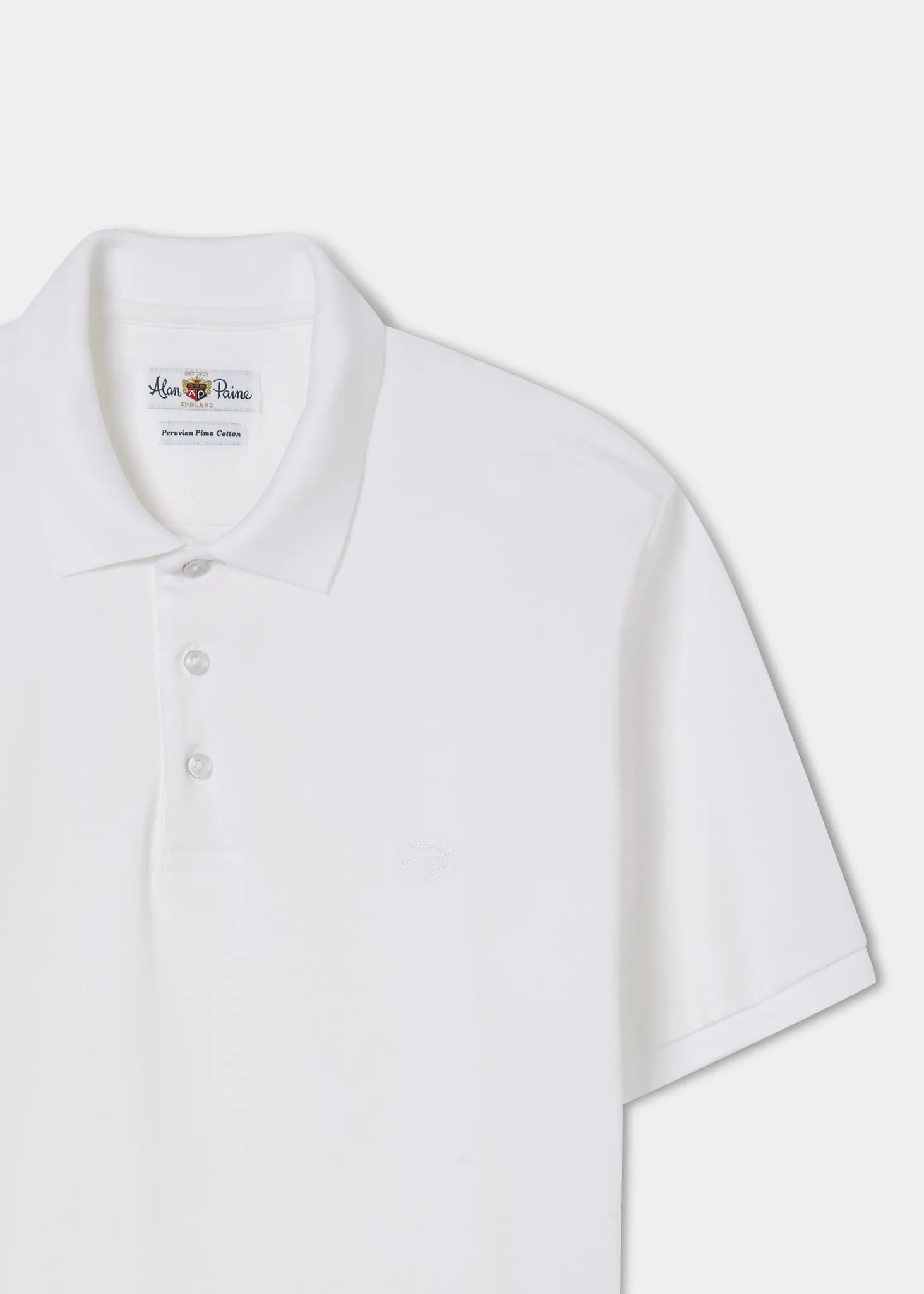 Fritton Pique Polo Shirt In White sold by Alan Paine product image thumbnail 2