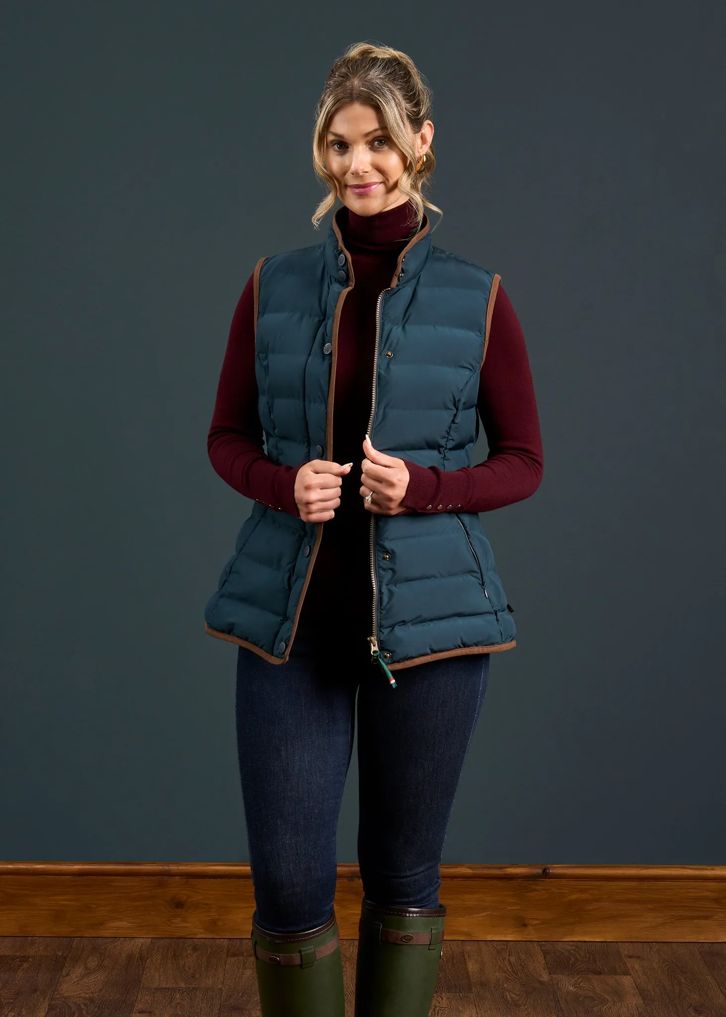 Calsall Ladies Quilted Gilet In Navy - Regular Fit sold by Alan Paine product image thumbnail 5