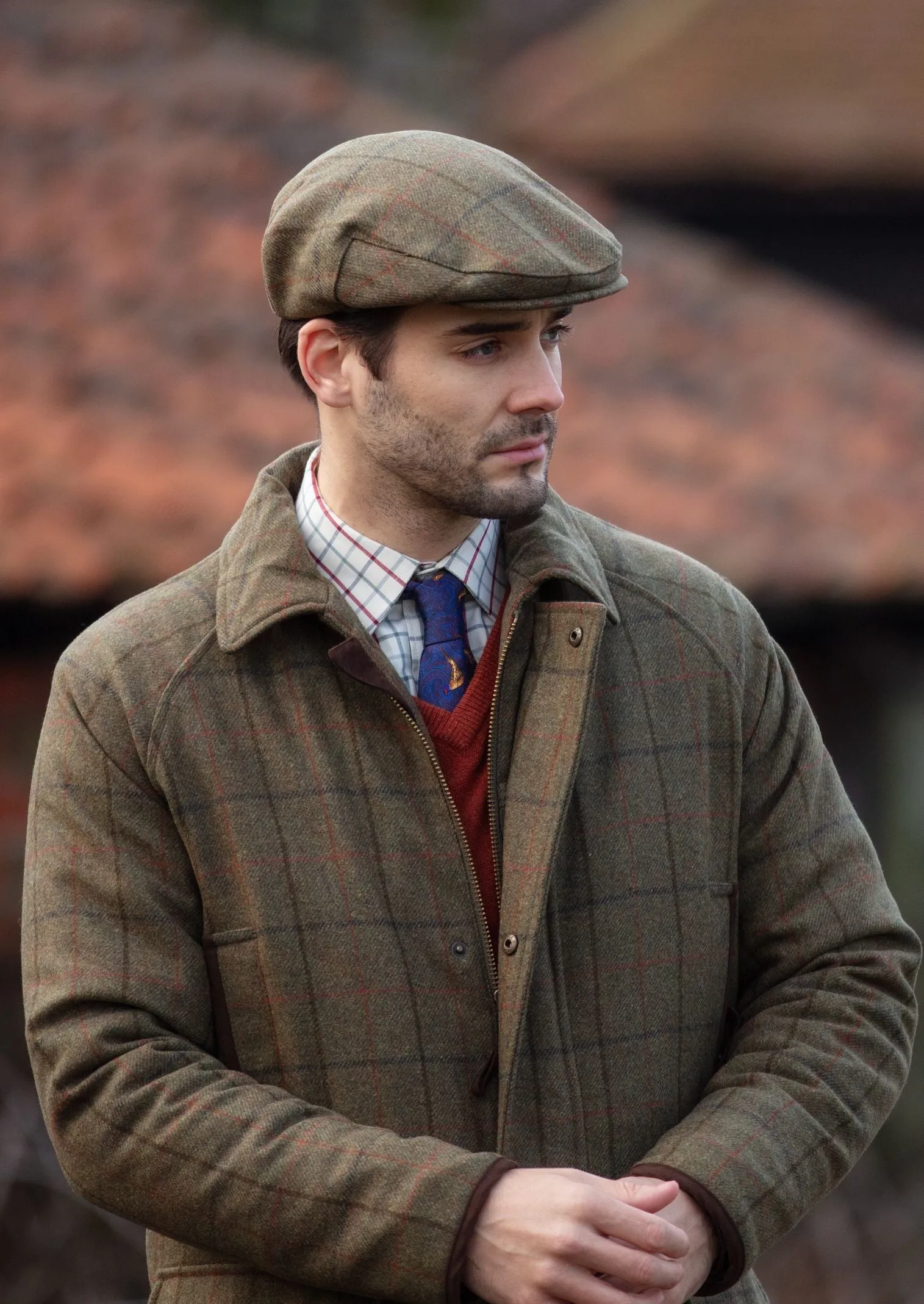 Combrook Men's Tweed Flat Cap In Thyme sold by Alan Paine product image thumbnail 2