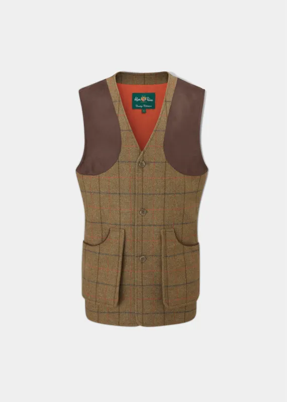 Combrook Men's Tweed Shooting Waistcoat in Thyme - Shooting Fit made by Alan Paine