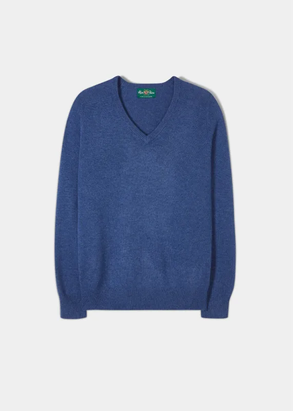 Selkirk Cashmere Jumper in Denim - Classic Fit sold by Alan Paine