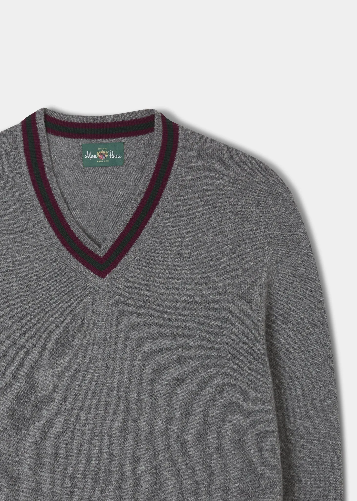 Limited Edition Commemorative Lambswool Sweater In Grey Mix sold by Alan Paine product image thumbnail 3