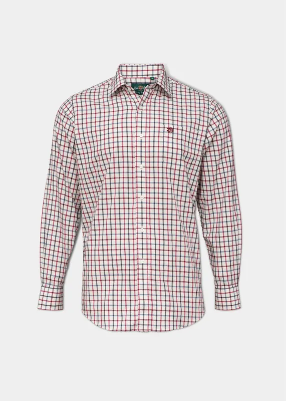 Ilkley Men's Red Check Shirt - Shooting Fit made by Alan Paine