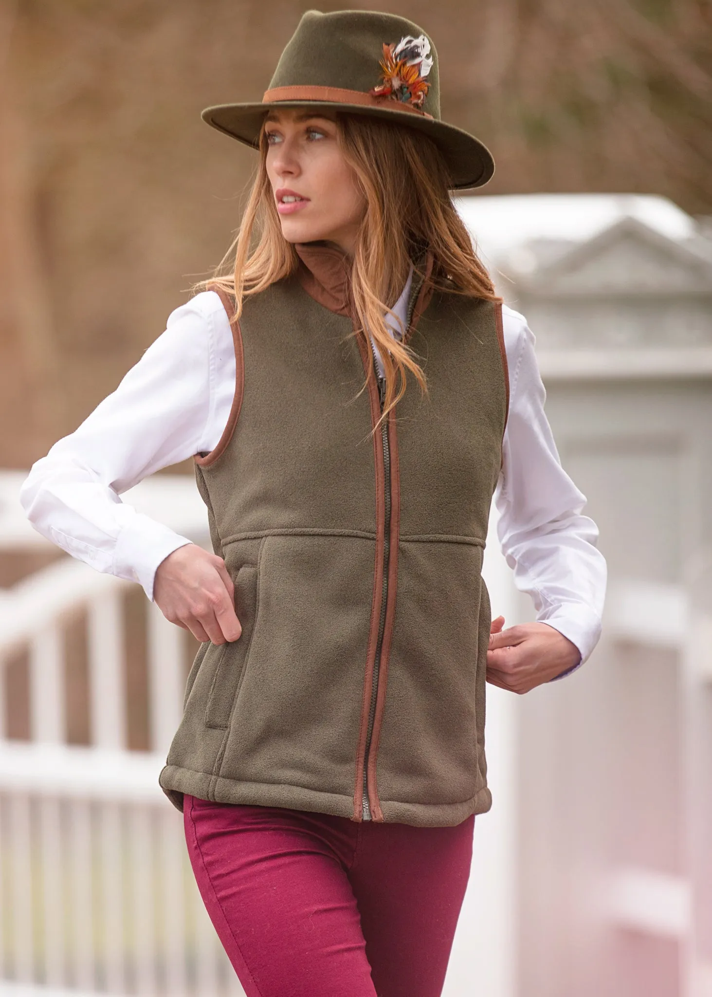 Aylsham Ladies Fleece Gilet In Green - Regular Fit sold by Alan Paine product image thumbnail 3