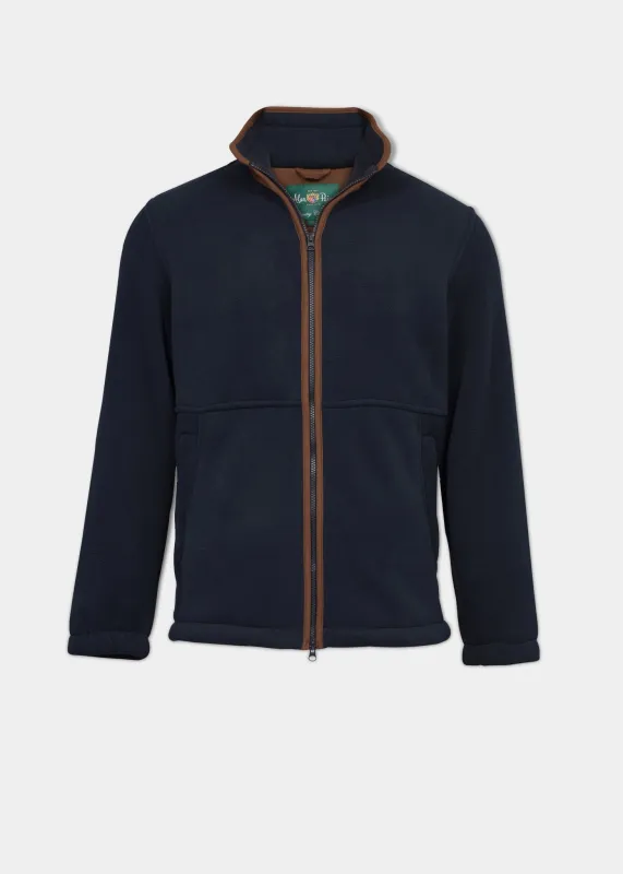 Aylsham Men's Fleece Jacket In Dark Navy - Regular Fit sold by Alan Paine