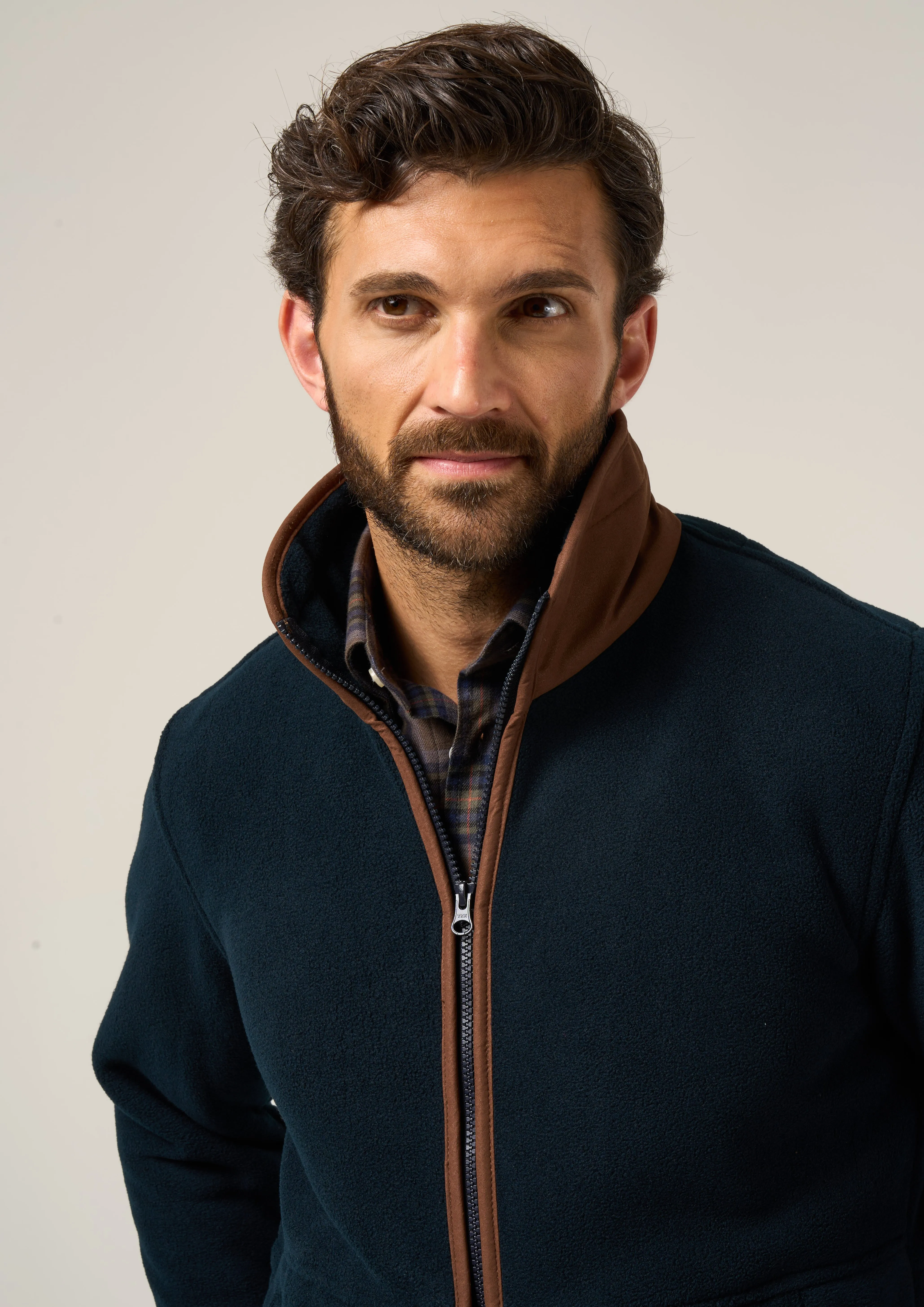 Aylsham Men's Fleece Jacket In Dark Navy - Regular Fit sold by Alan Paine product image thumbnail 4