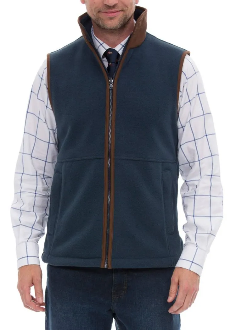 Aylsham Men's Fleece Gilet In Blue Steel - Regular Fit sold by Alan Paine product image thumbnail 3