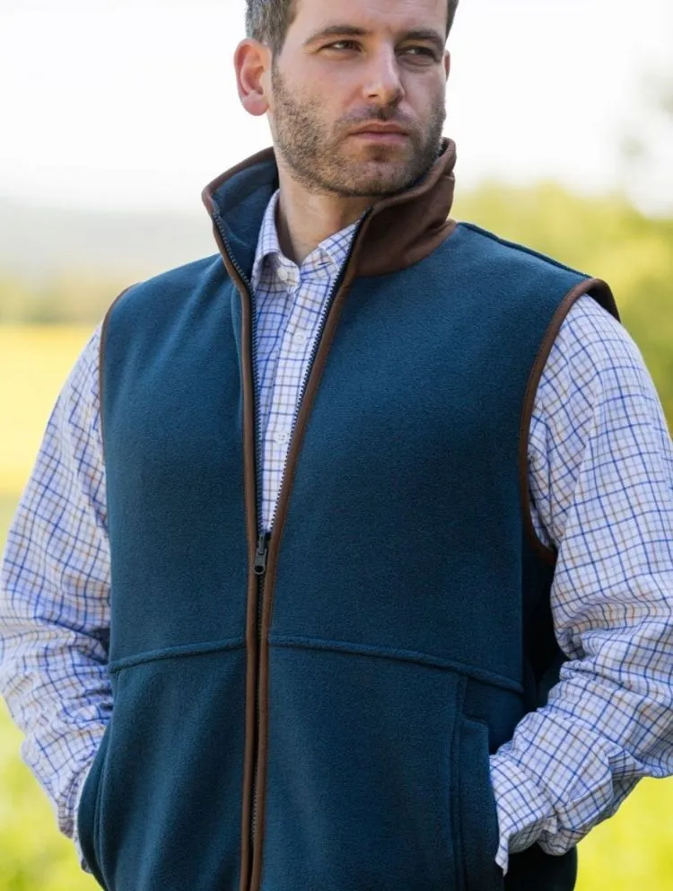 Aylsham Men's Fleece Gilet In Blue Steel - Regular Fit sold by Alan Paine product image thumbnail 2