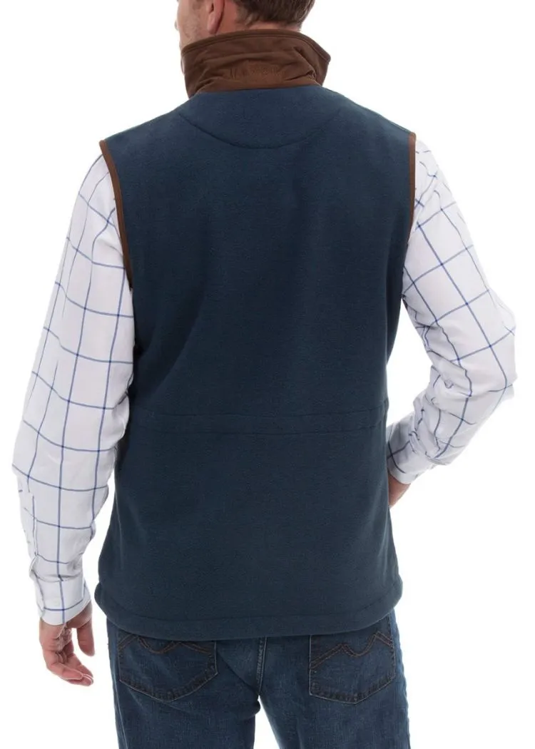 Aylsham Men's Fleece Gilet In Blue Steel - Regular Fit sold by Alan Paine product image thumbnail 4