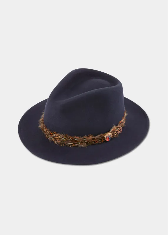 Richmond Ladies Fedora In Navy sold by Alan Paine