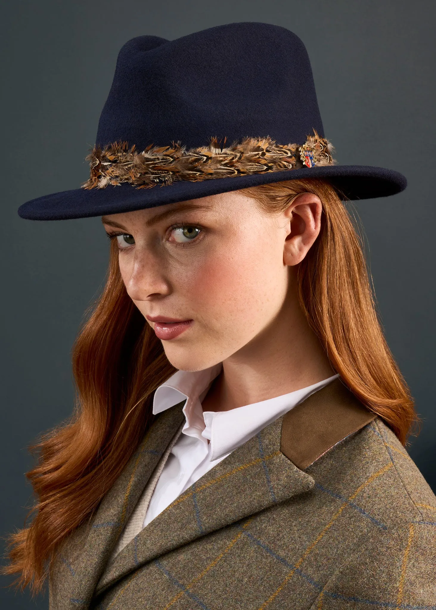 Richmond Ladies Fedora In Navy sold by Alan Paine product image thumbnail 2