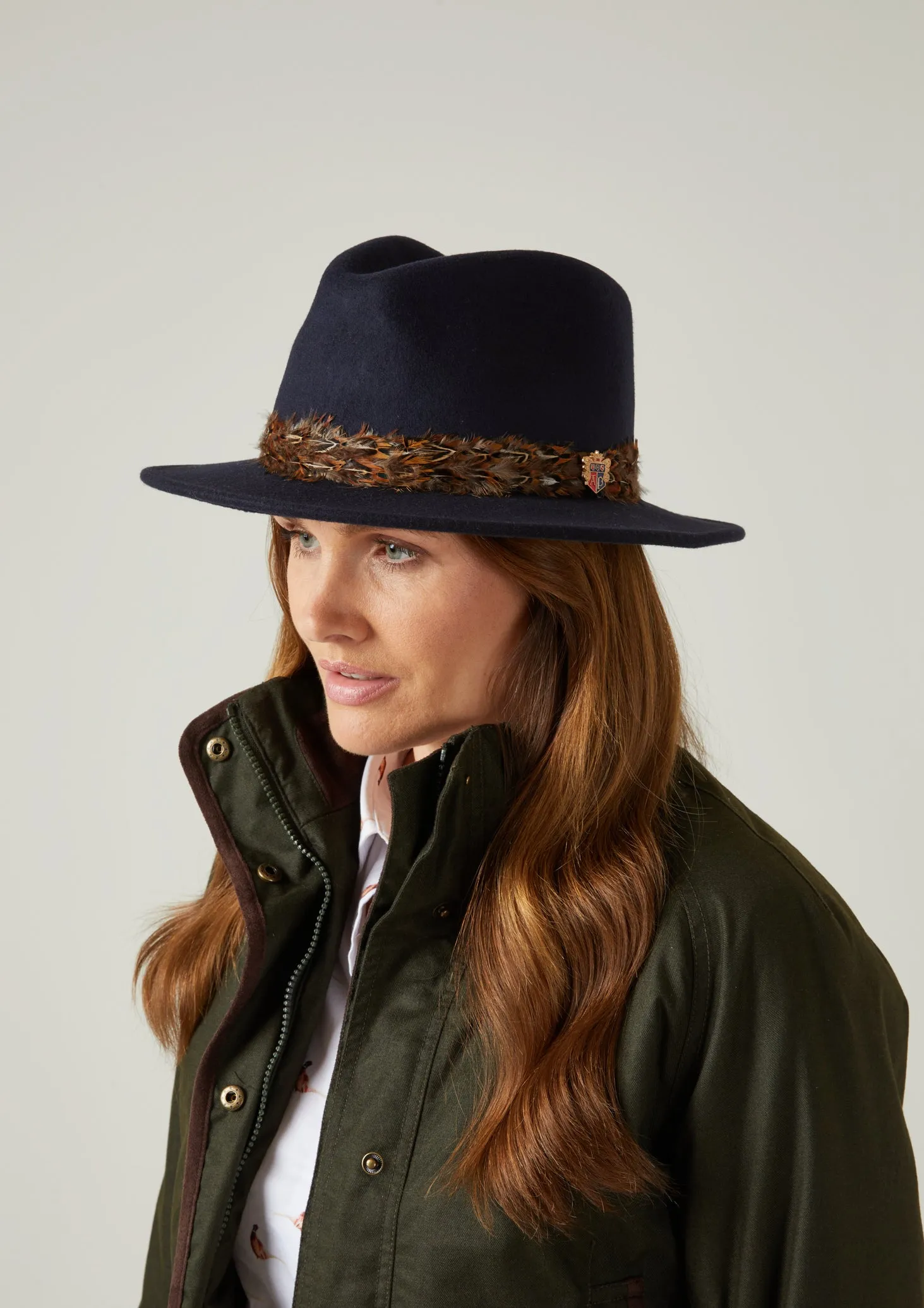 Richmond Ladies Fedora In Navy sold by Alan Paine product image thumbnail 3