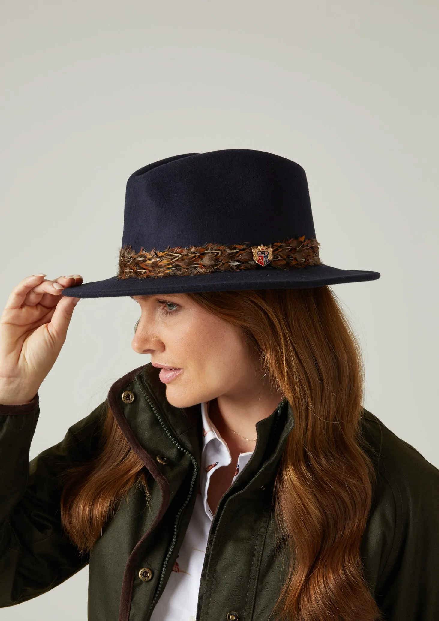 Richmond Ladies Fedora In Navy sold by Alan Paine product image thumbnail 4