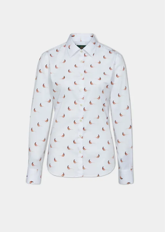 Lawen Ladies Printed Cotton Shirt - Pheasant Design sold by Alan Paine