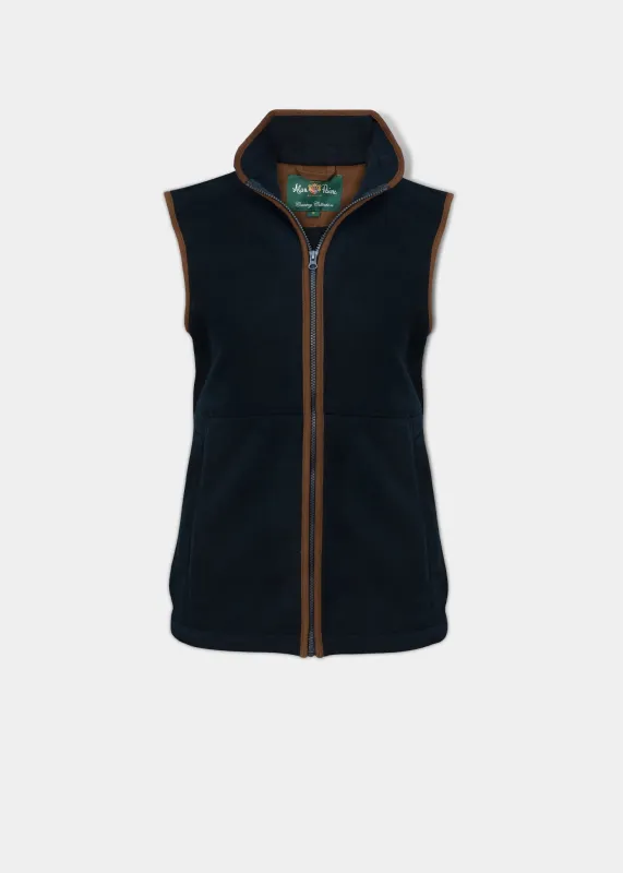 Aylsham Ladies Fleece Gilet In Dark Navy - Regular Fit sold by Alan Paine