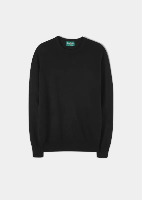Melfort Cashmere Jumper in Black - Regular Fit sold by Alan Paine