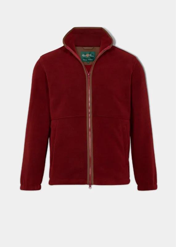 Aylsham Men's Fleece Jacket In Bloodstone - Regular Fit sold by Alan Paine