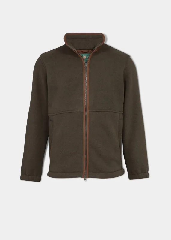 Aylsham Men's Fleece Jacket In Green - Regular Fit sold by Alan Paine