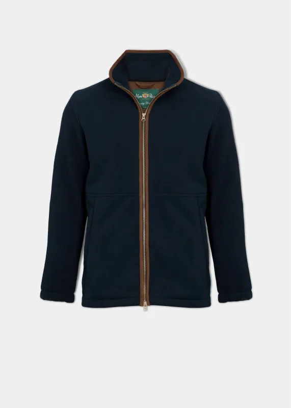 Aylsham Men's Fleece Windblock In Dark Navy - Regular Fit sold by Alan Paine