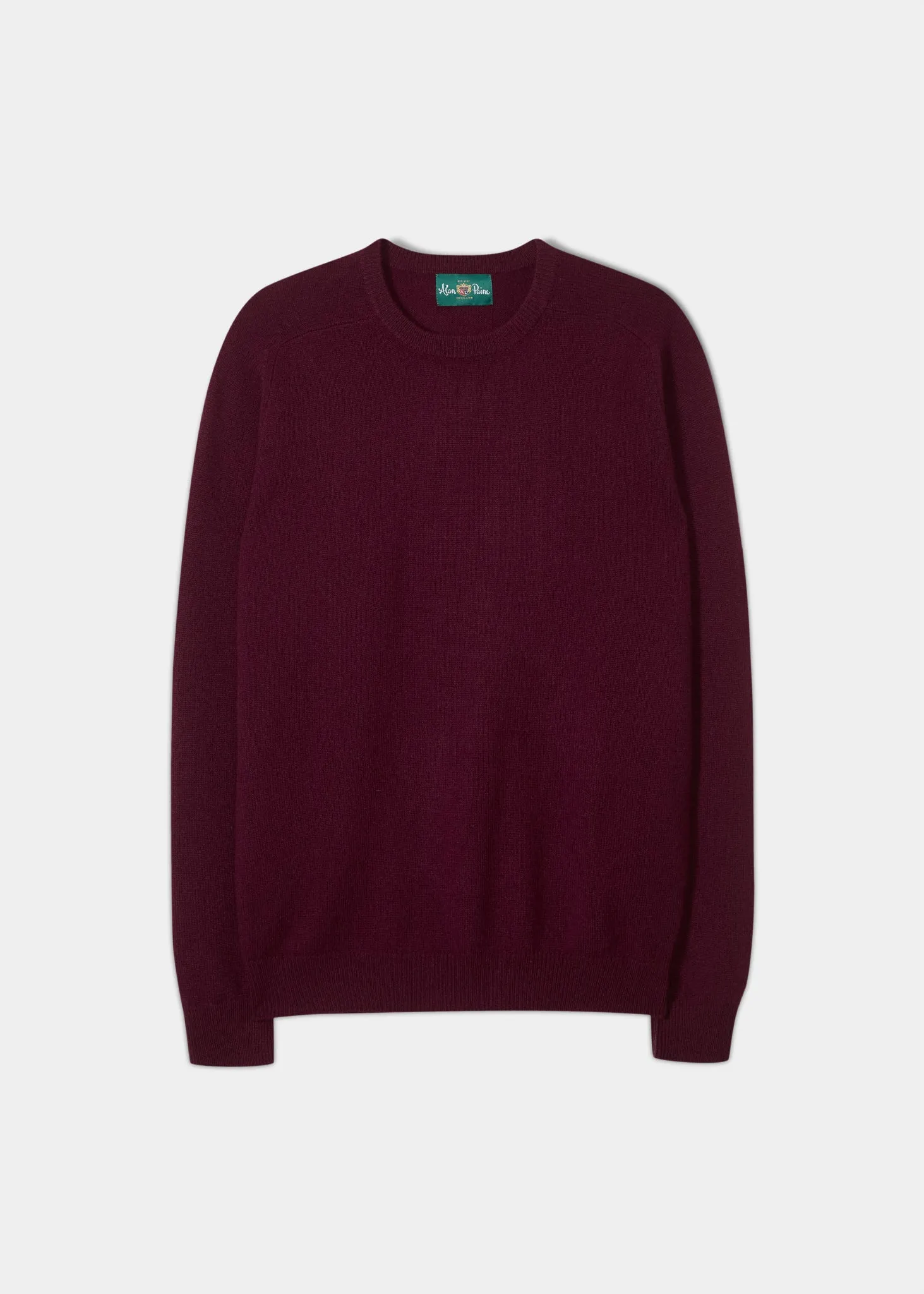 Lenzie Men's Lambswool Jumper In Bordeaux - Regular Fit sold by Alan Paine