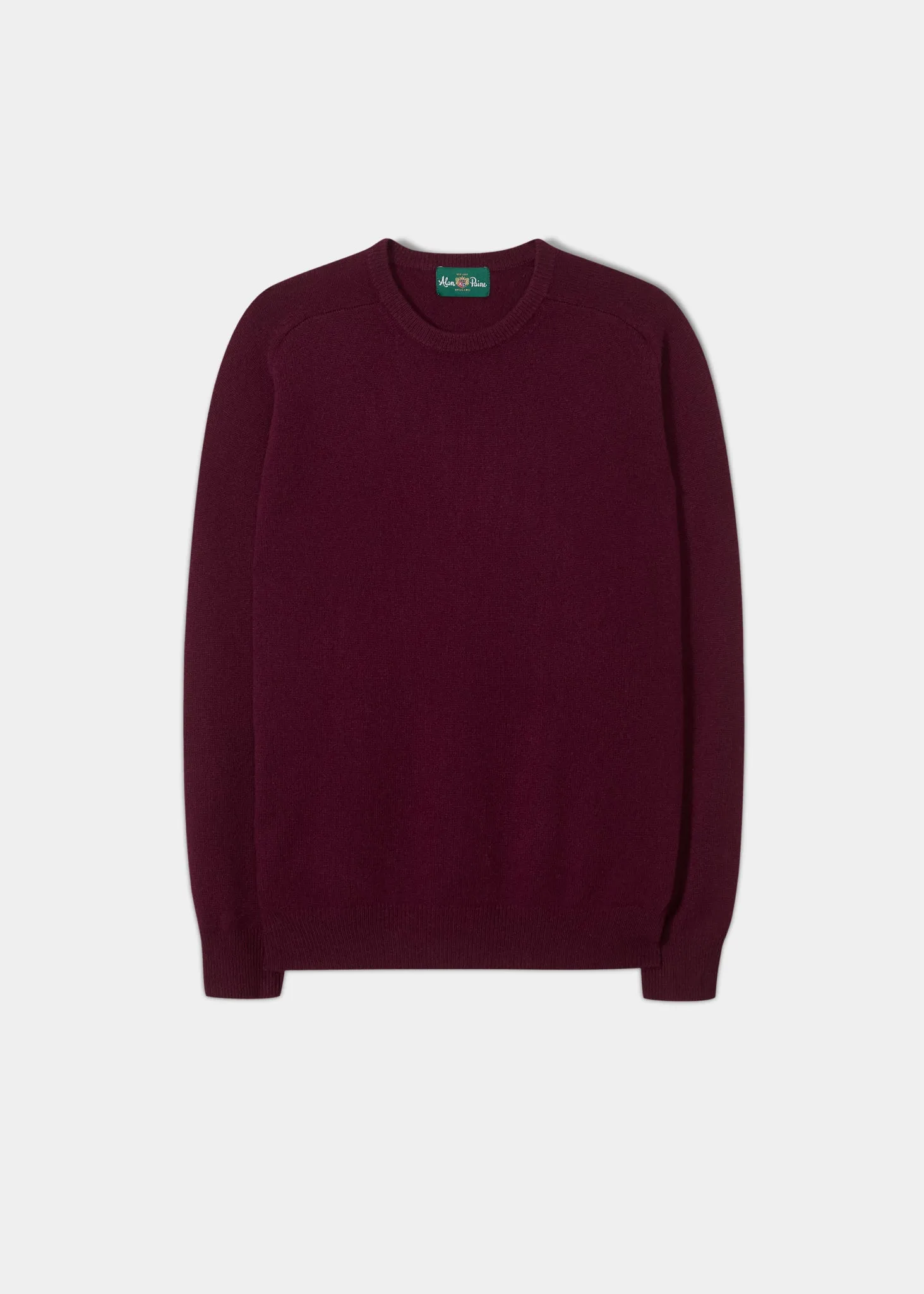 Dorset Men's Lambswool Jumper in Bordeaux - Classic Fit sold by Alan Paine