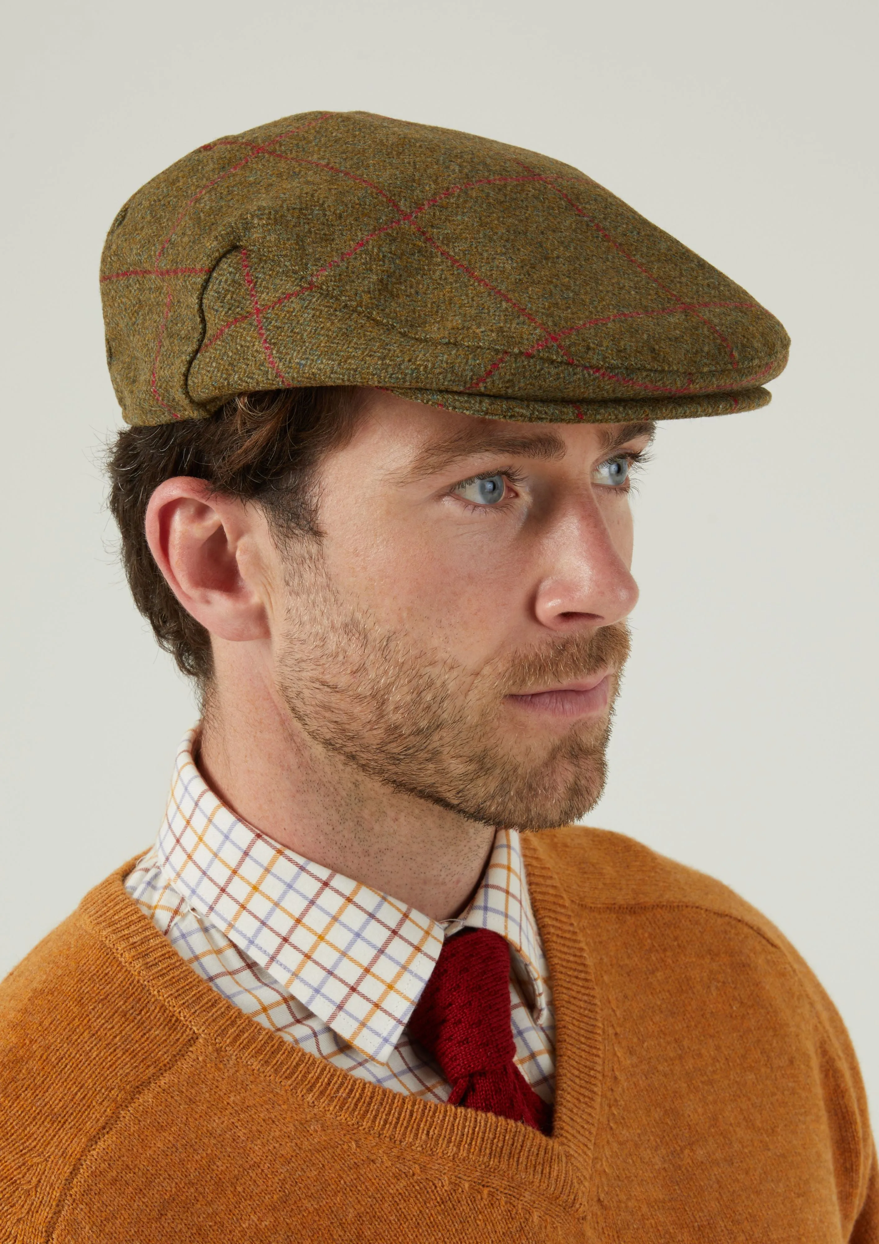 Combrook Men's Tweed Flat Cap In Sage sold by Alan Paine product image thumbnail 4