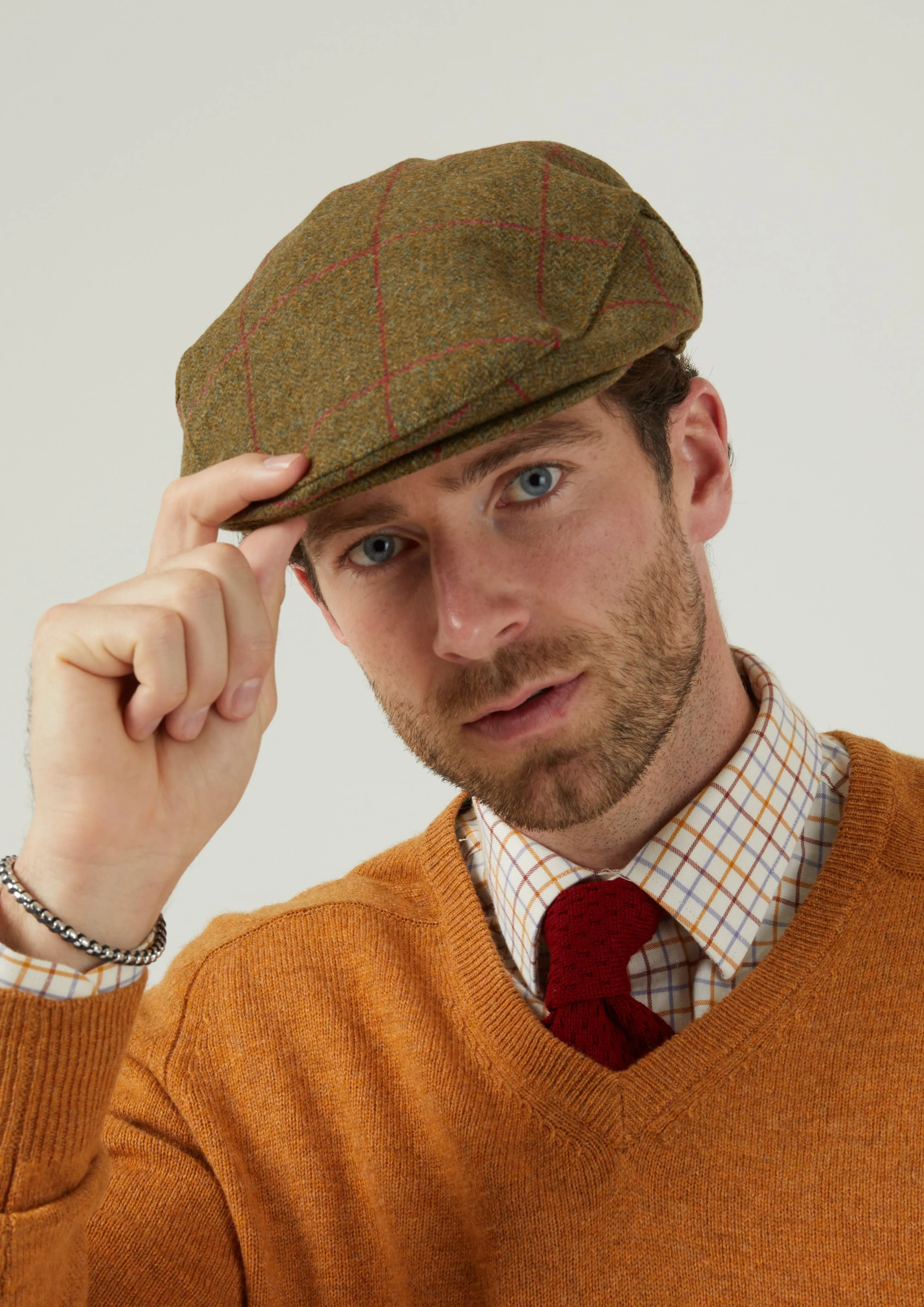 Combrook Men's Tweed Flat Cap In Sage sold by Alan Paine product image thumbnail 5