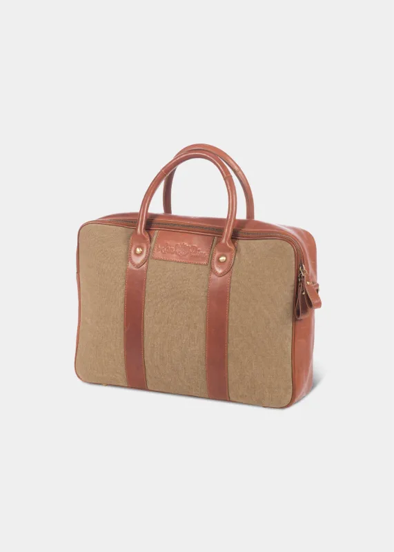 Canvas Laptop Bag In Sand made by Alan Paine