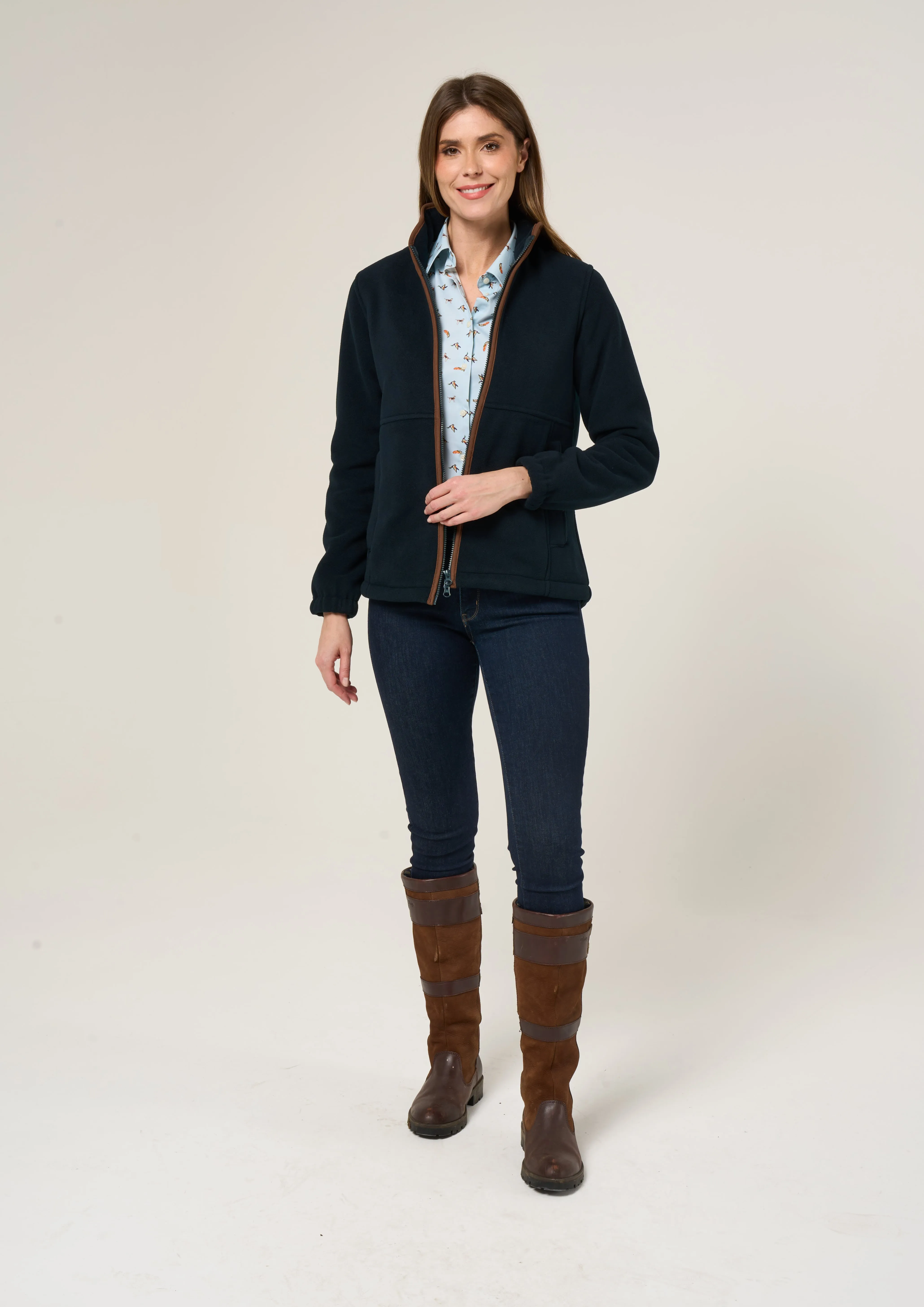 Aylsham Ladies Fleece Jacket In Dark Navy - Regular Fit sold by Alan Paine product image thumbnail 3