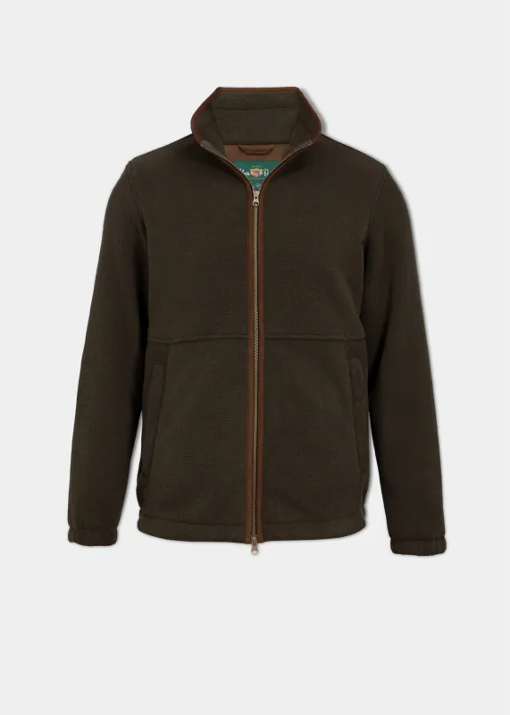 Aylsham Men's Fleece Windblock In Green - Regular Fit sold by Alan Paine