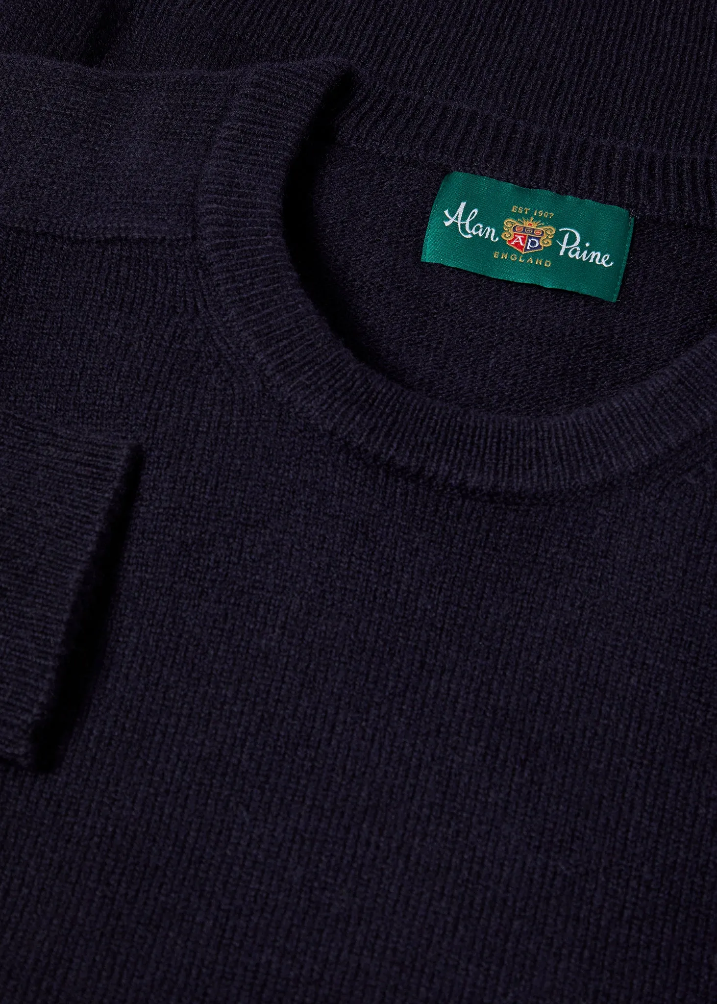 Lenzie Men's Lambswool Jumper In Navy Jumper - Regular Fit sold by Alan Paine product image thumbnail 4