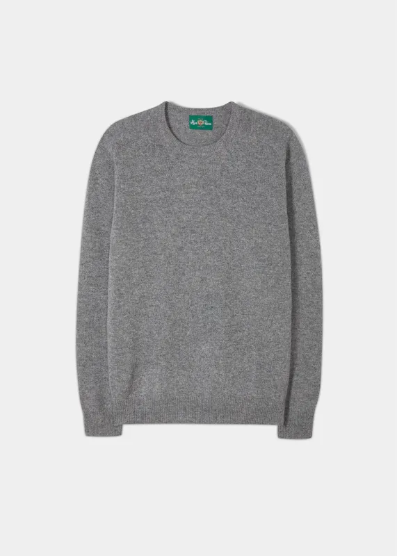 Lenzie Men's Lambswool Jumper In Grey Mix - Regular Fit sold by Alan Paine