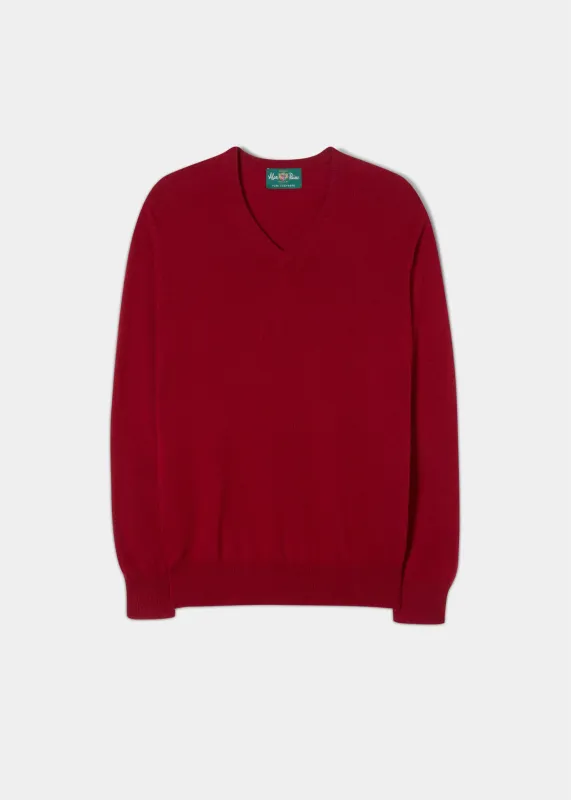 Haddington Cashmere Jumper in Ruby - Regular Fit made by Alan Paine