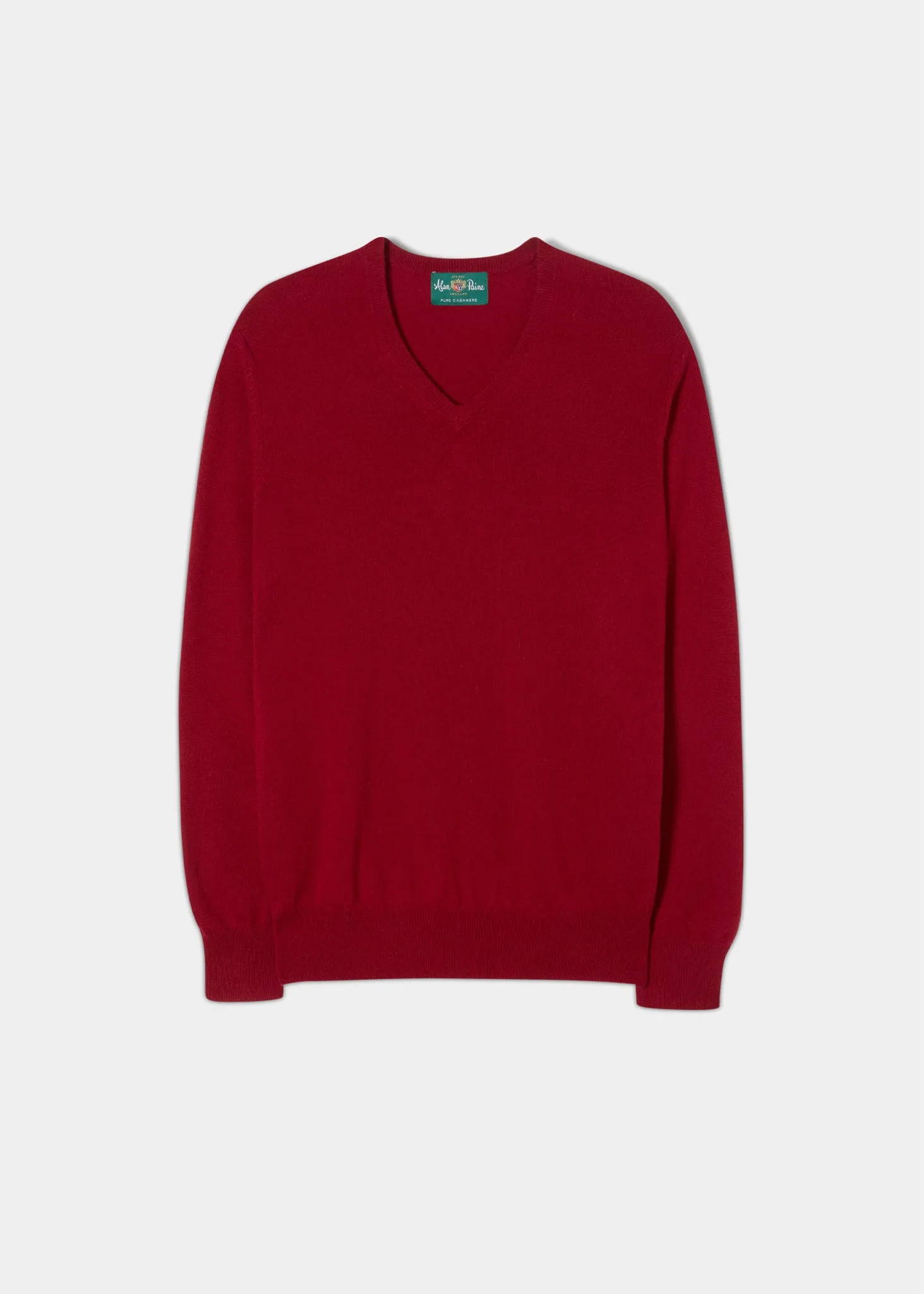 Haddington Cashmere Jumper in Ruby - Regular Fit sold by Alan Paine