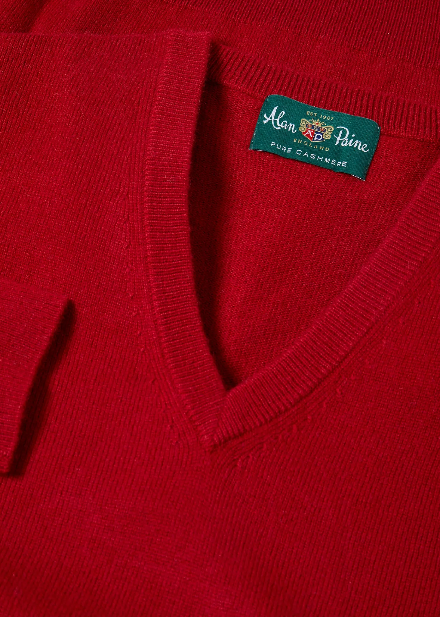 Haddington Cashmere Jumper in Ruby - Regular Fit sold by Alan Paine product image thumbnail 4